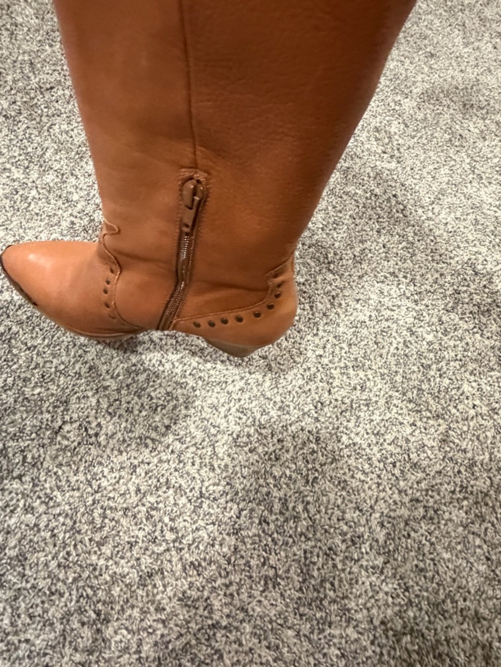 Concert/Festival Fringed -Knee High-Boots in Cognac Super Soft - Picture 7 of 7